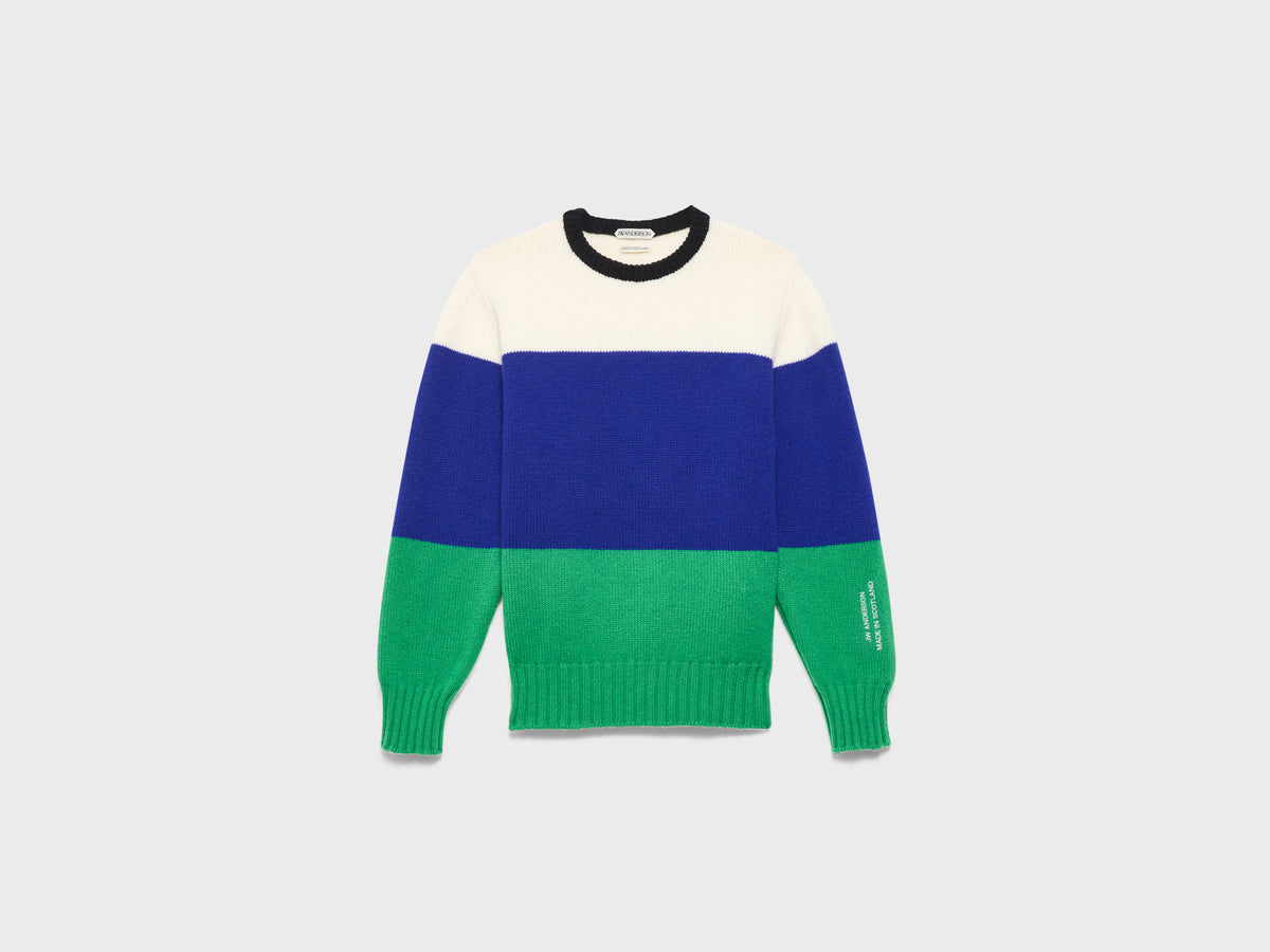 WOMENS KNITTED STRIPE JUMPER IN ROYAL BLUE