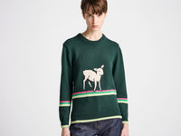 WOMENS SHEEP JUMPER IN DARK GREEN