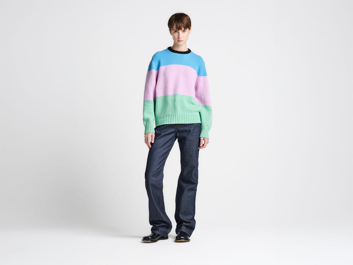 CL_STRIPE JUMPER - CORNFLOWER BLUE_KW1624YN0456