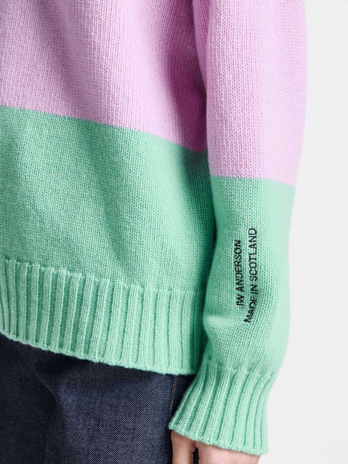 WOMENS KNITTED STRIPE JUMPER IN CORNFLOWER BLUE