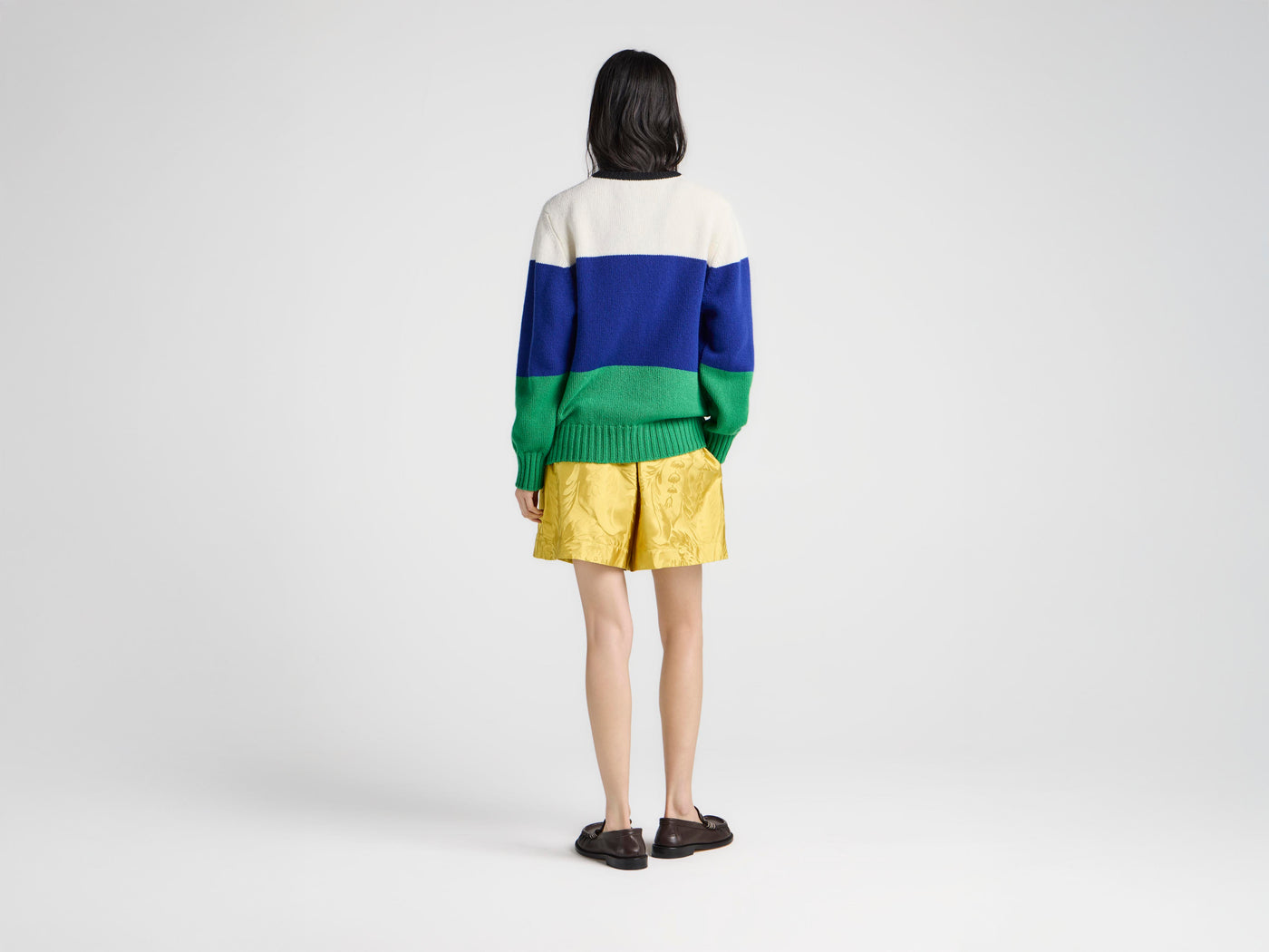 WOMENS KNITTED STRIPE JUMPER IN ROYAL BLUE