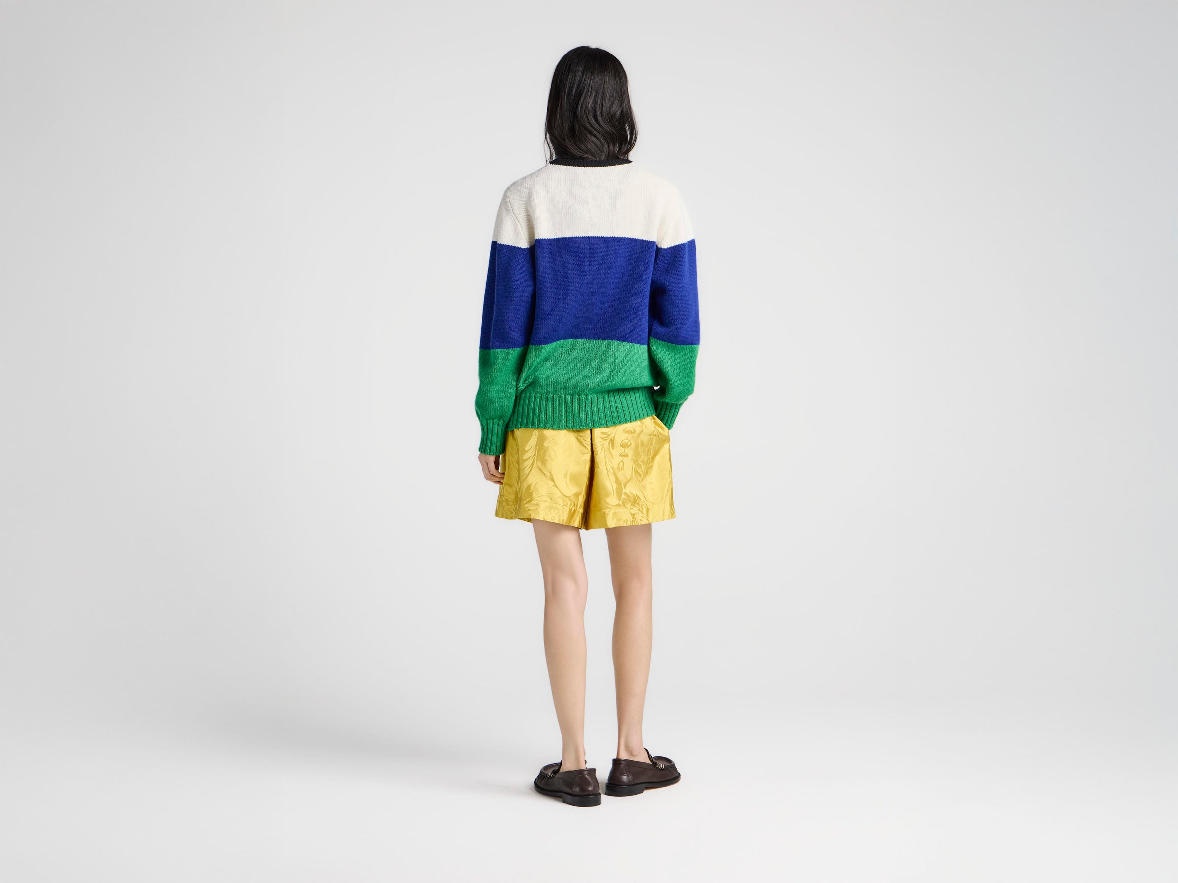 WOMENS KNITTED STRIPE JUMPER IN ROYAL BLUE