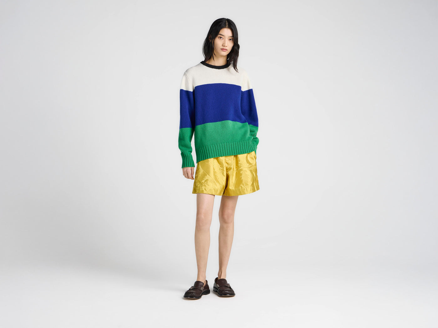 WOMENS KNITTED STRIPE JUMPER IN ROYAL BLUE