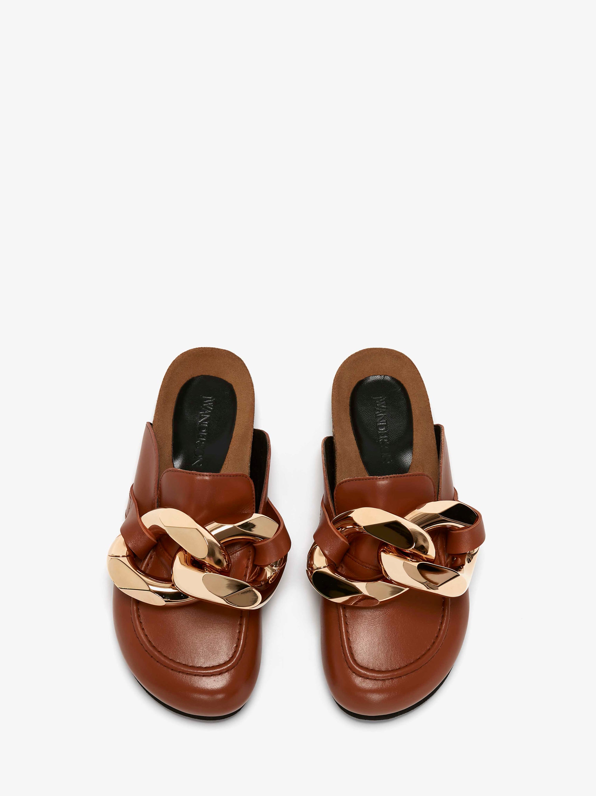 CHAIN LOAFER LEATHER MULES