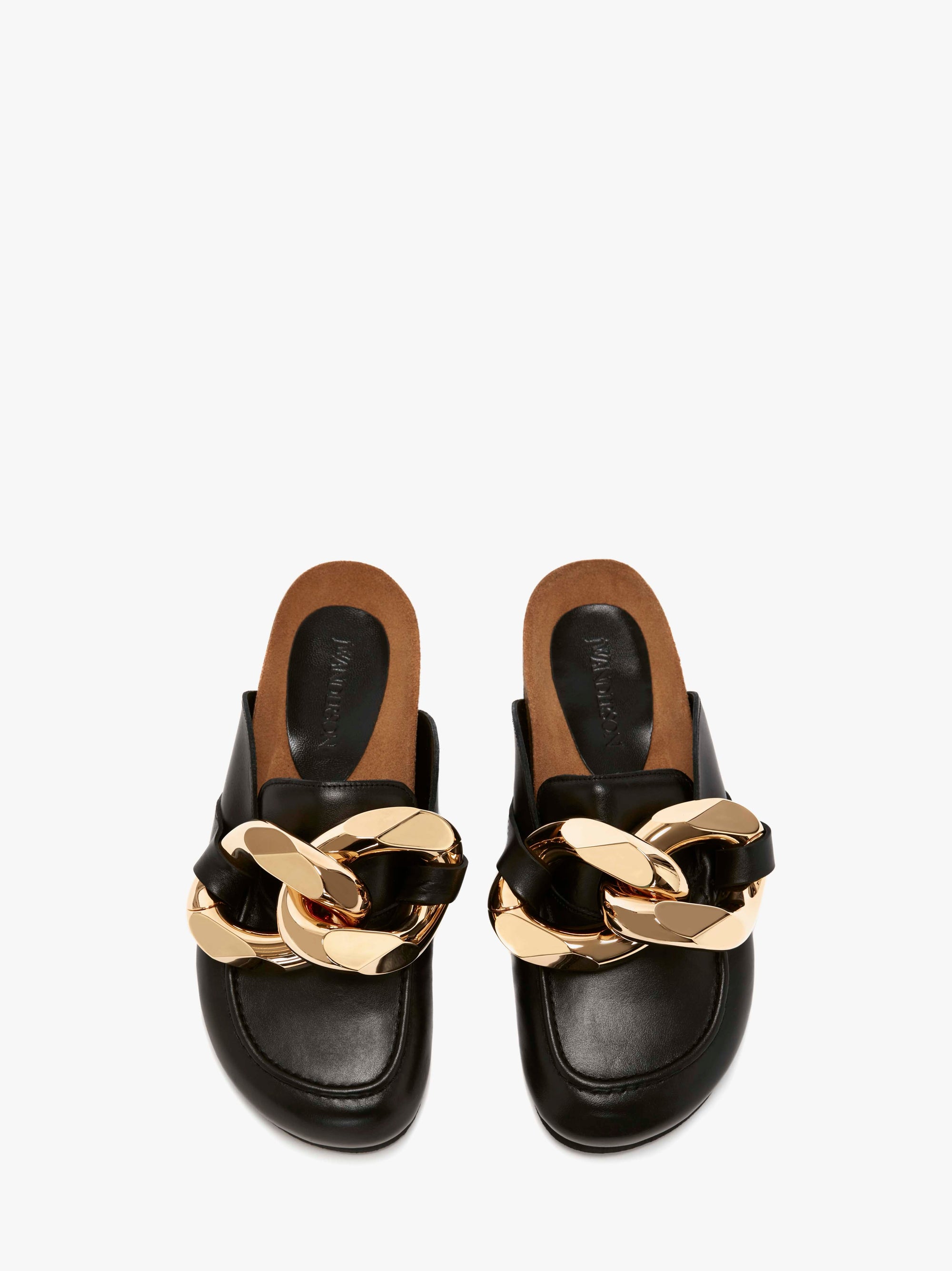 CHAIN LOAFER LEATHER MULES