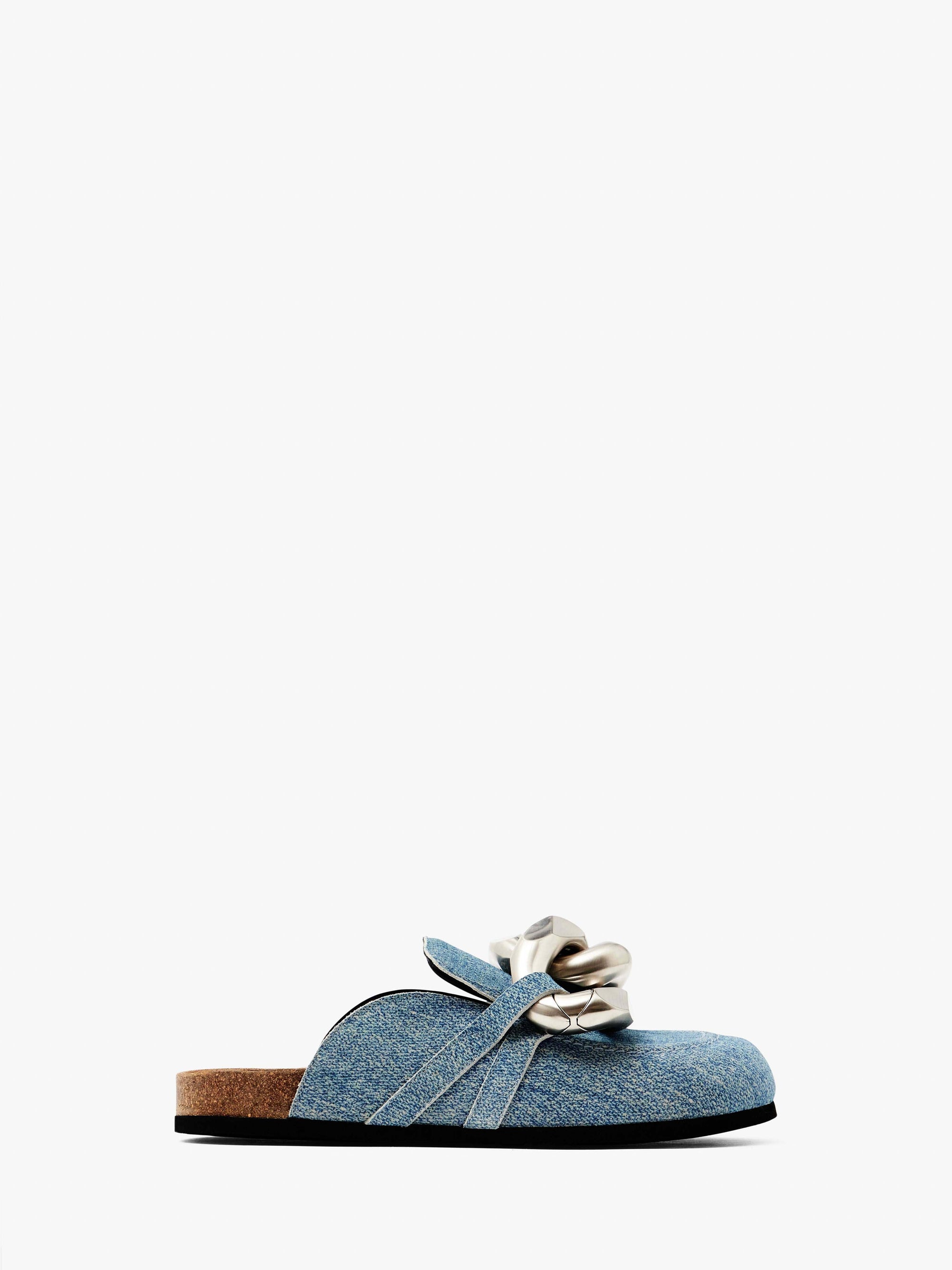 CHAIN LOAFER SUEDE MULES