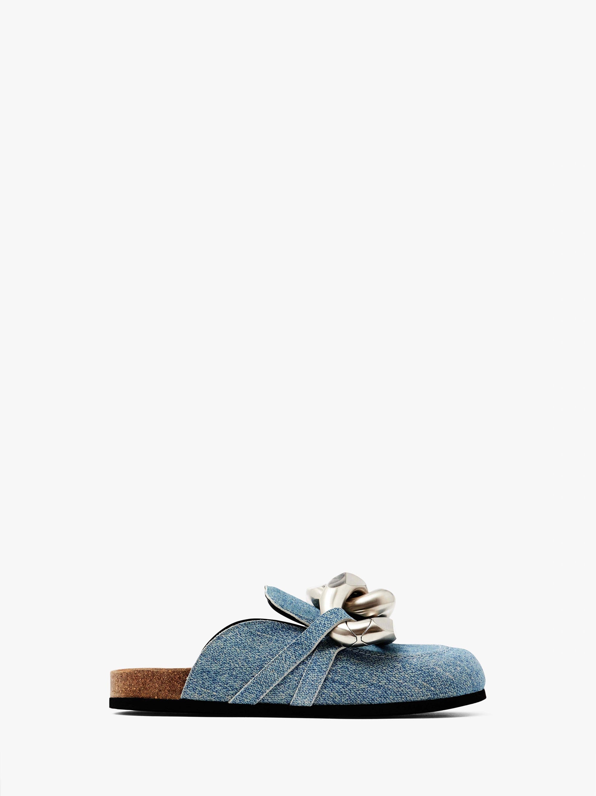 CHAIN LOAFER SUEDE MULES