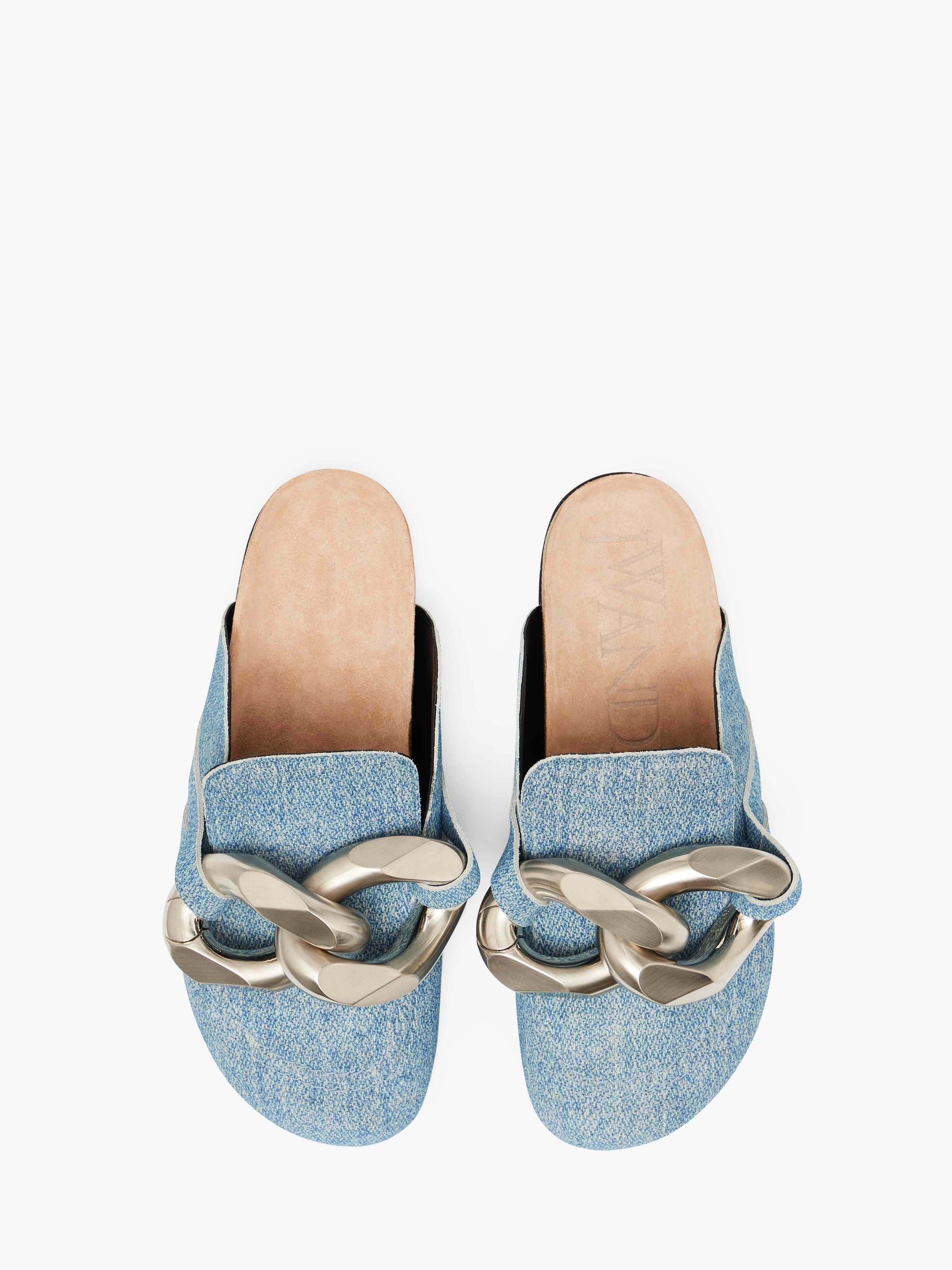 CHAIN LOAFER SUEDE MULES