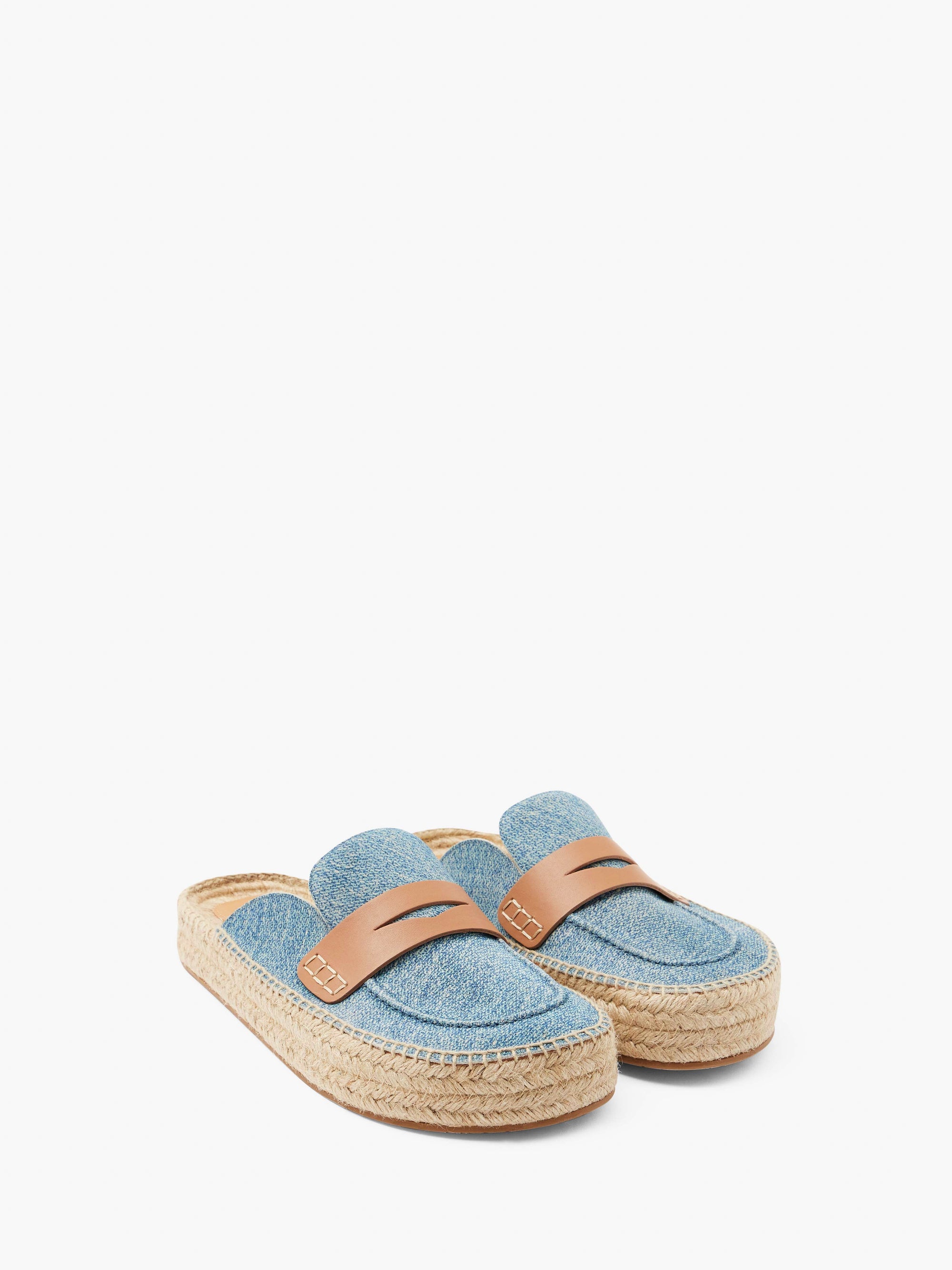 SUEDE ESPADRILLE LOAFER MULES