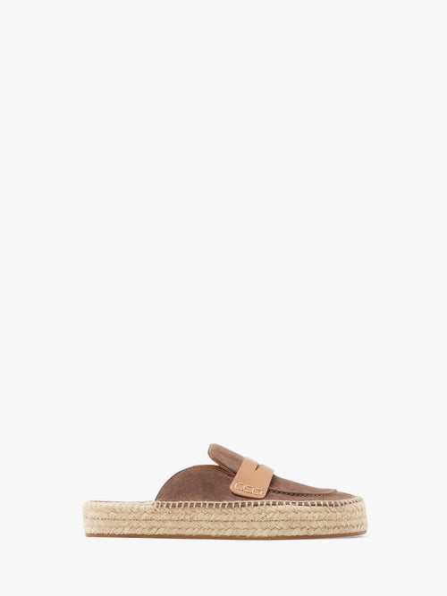 SUEDE ESPADRILLE LOAFER MULES