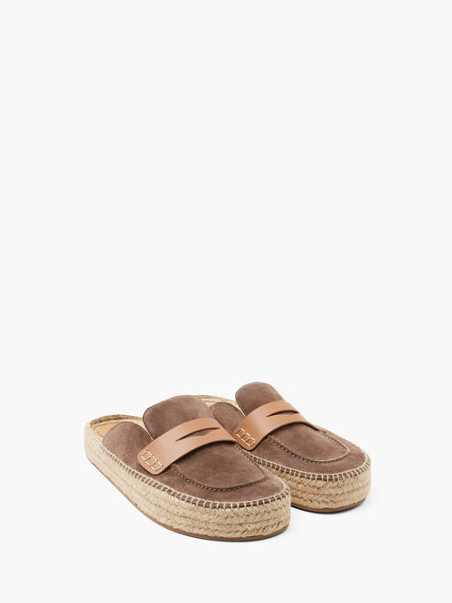 SUEDE ESPADRILLE LOAFER MULES