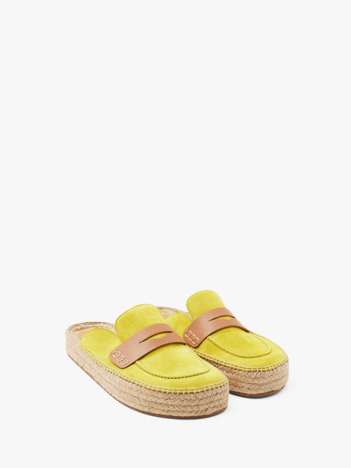 SUEDE ESPADRILLE LOAFER MULES