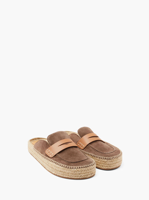 SUEDE ESPADRILLE LOAFER MULES