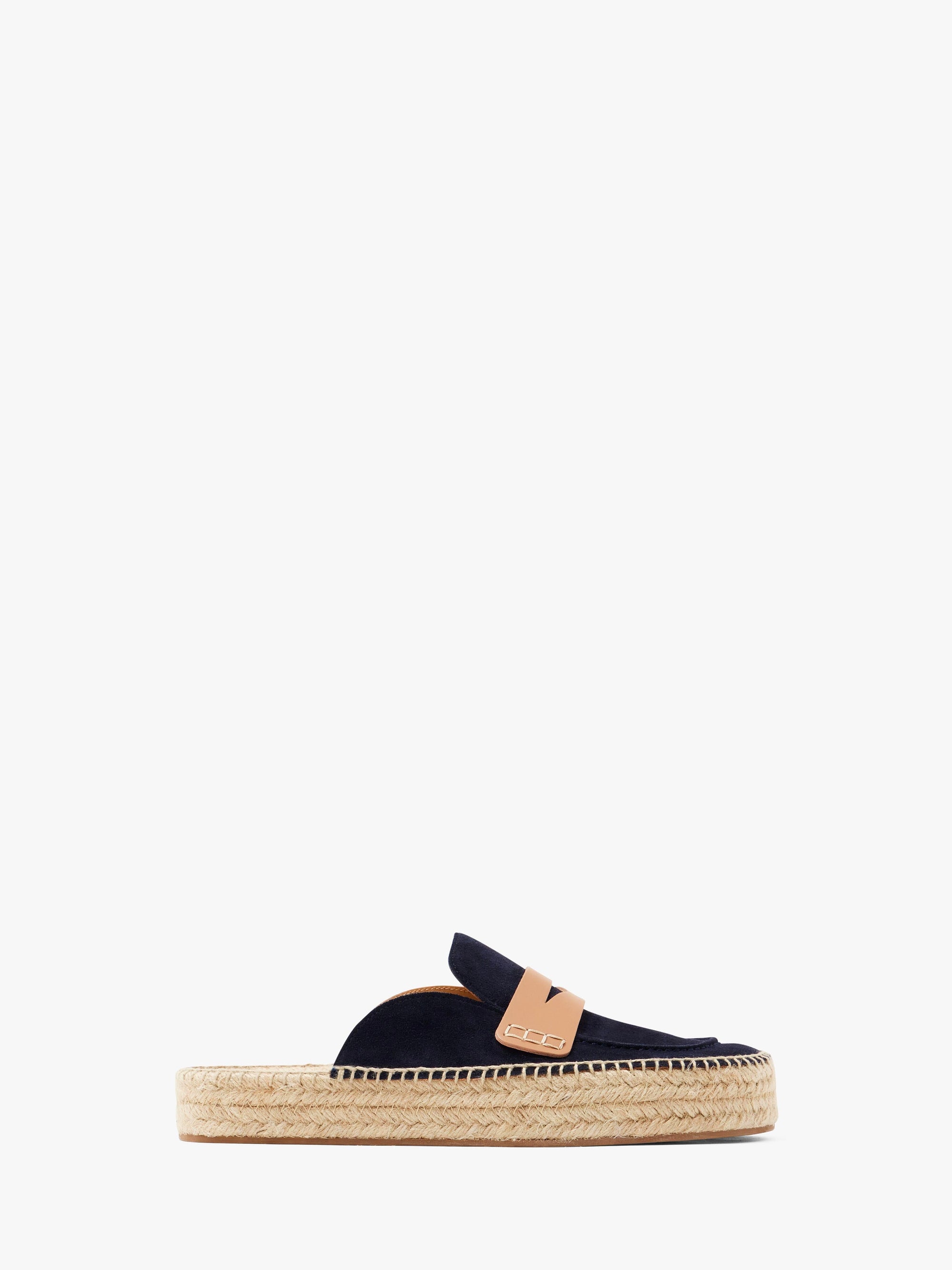 SUEDE ESPADRILLE LOAFER MULES