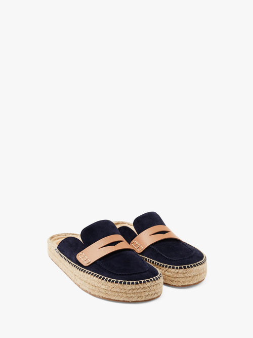 SUEDE ESPADRILLE LOAFER MULES