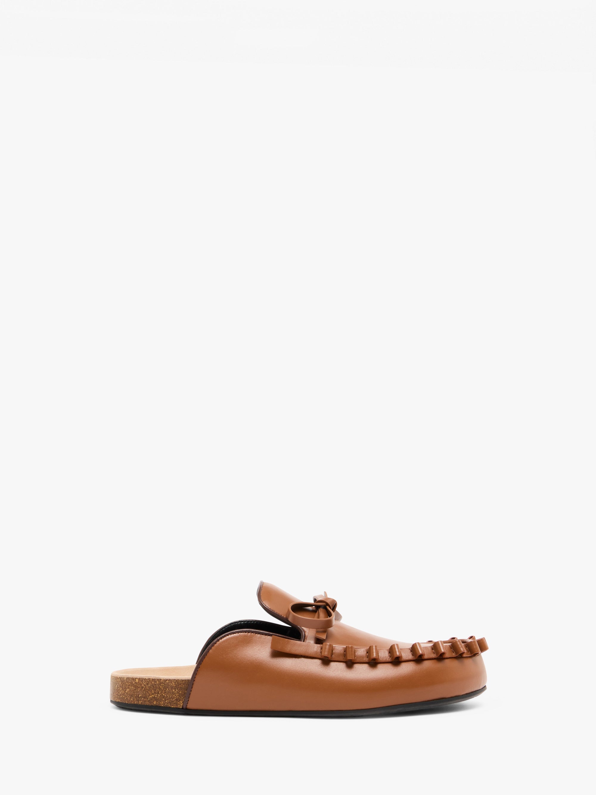 RUFFLE LOAFER LEATHER MULES