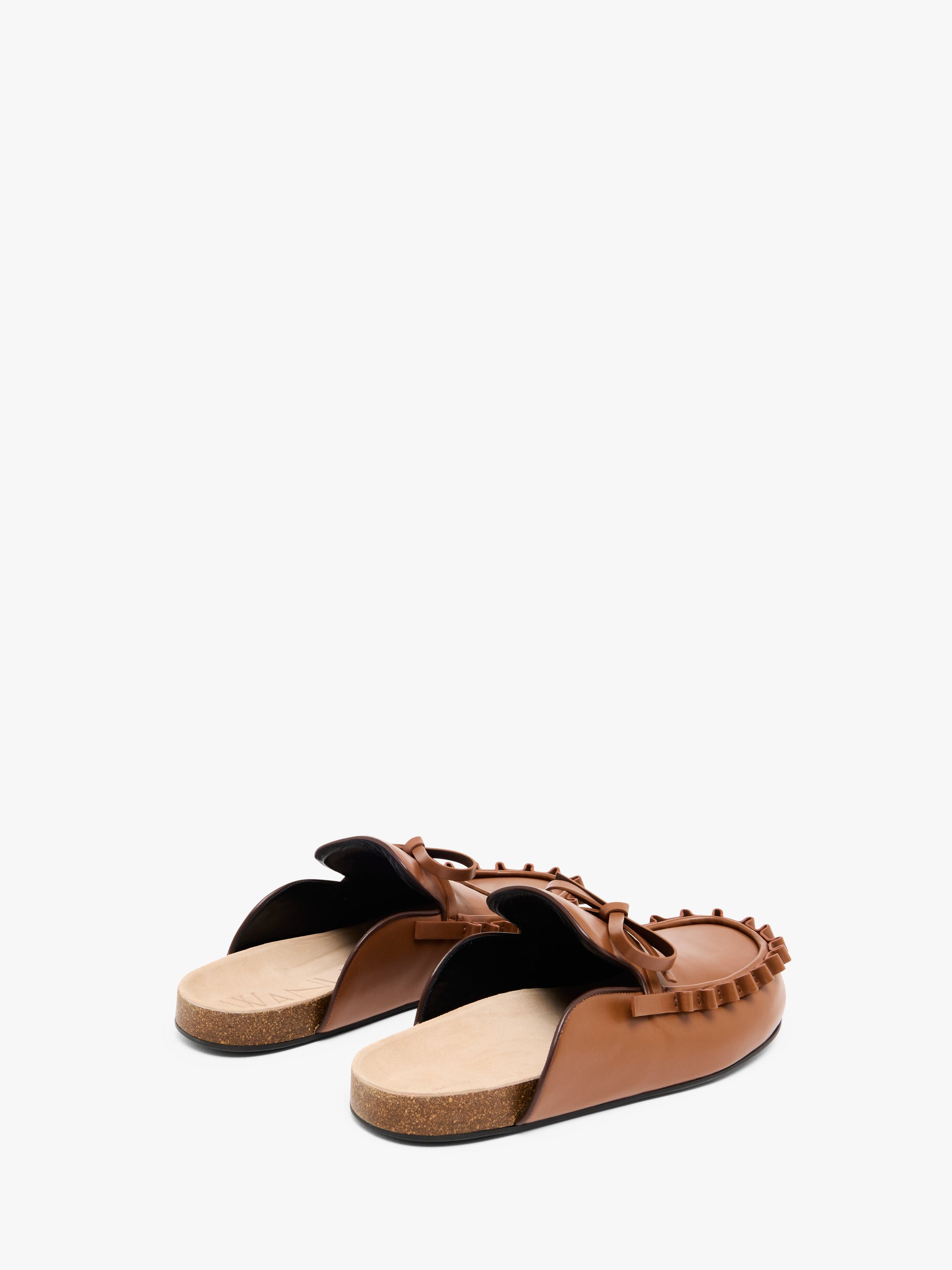 RUFFLE LOAFER LEATHER MULES