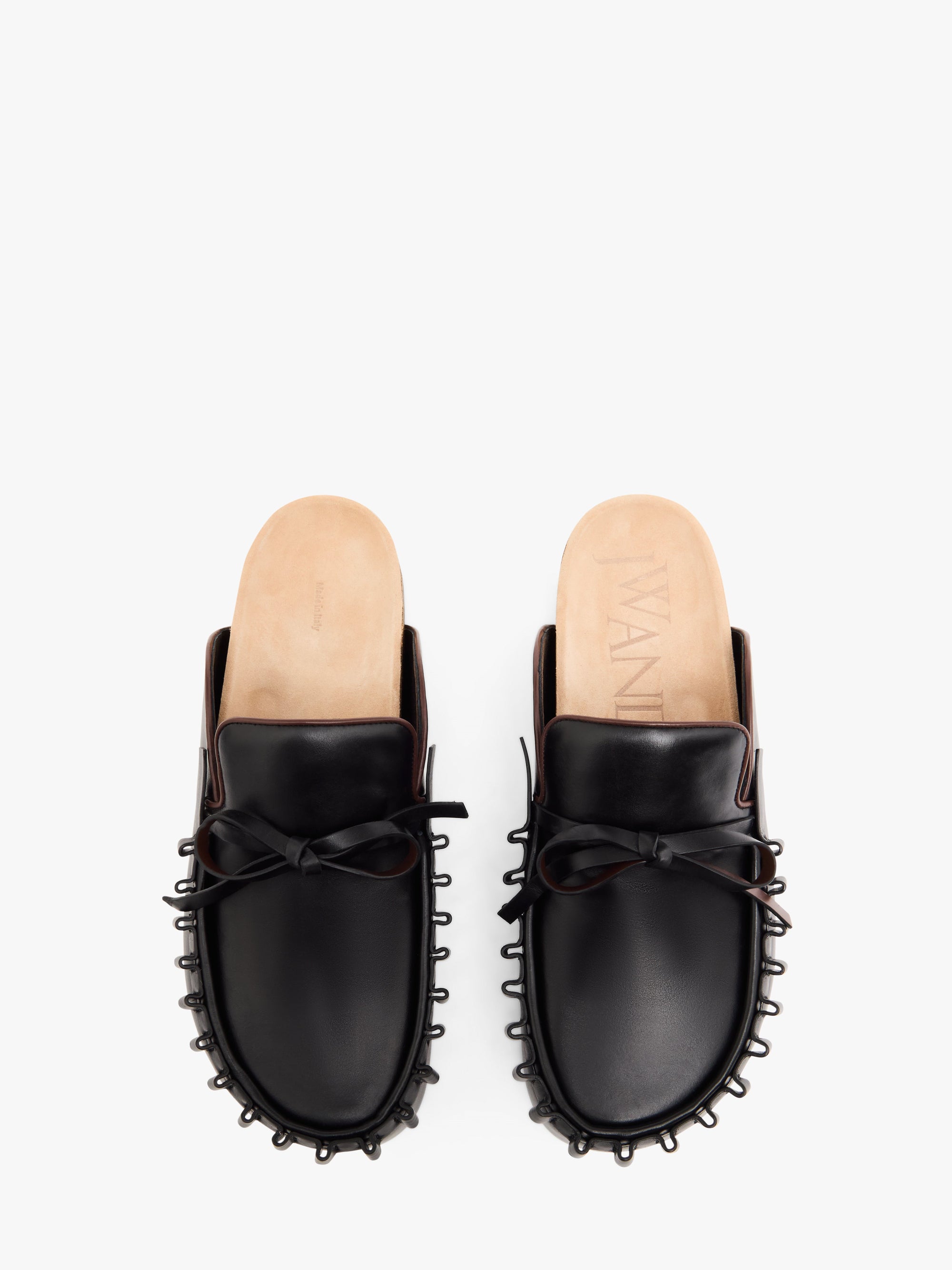 RUFFLE LOAFER LEATHER MULES