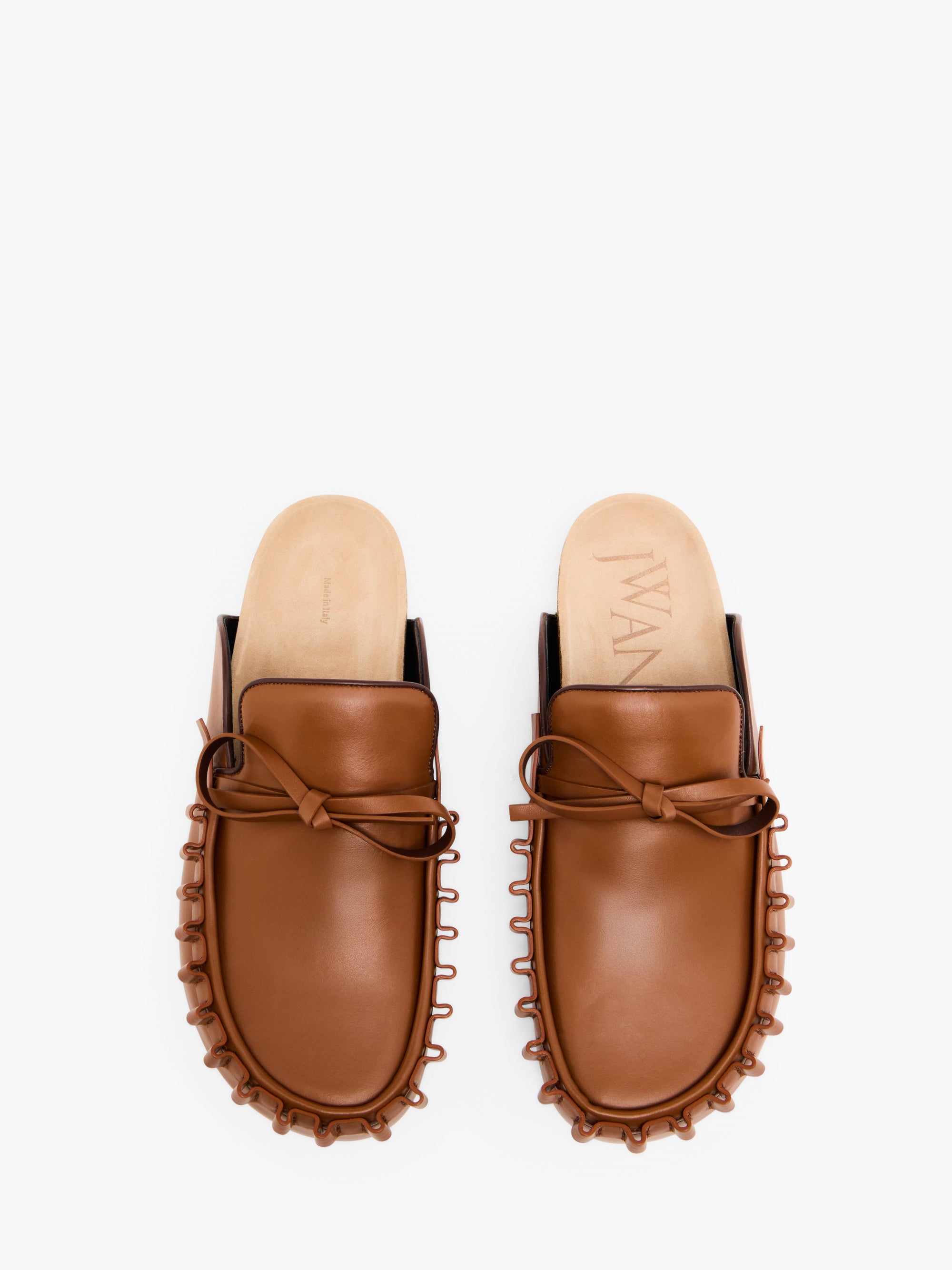 RUFFLE LOAFER LEATHER MULES