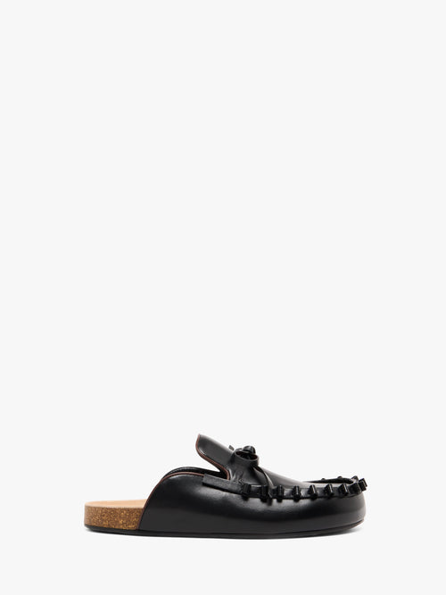 RUFFLE LOAFER LEATHER MULES