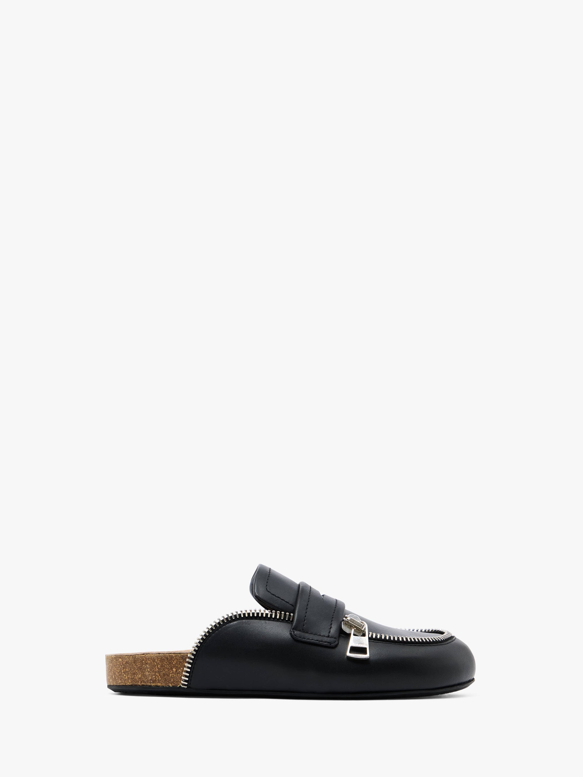 LEATHER BIKER LOAFER MULES