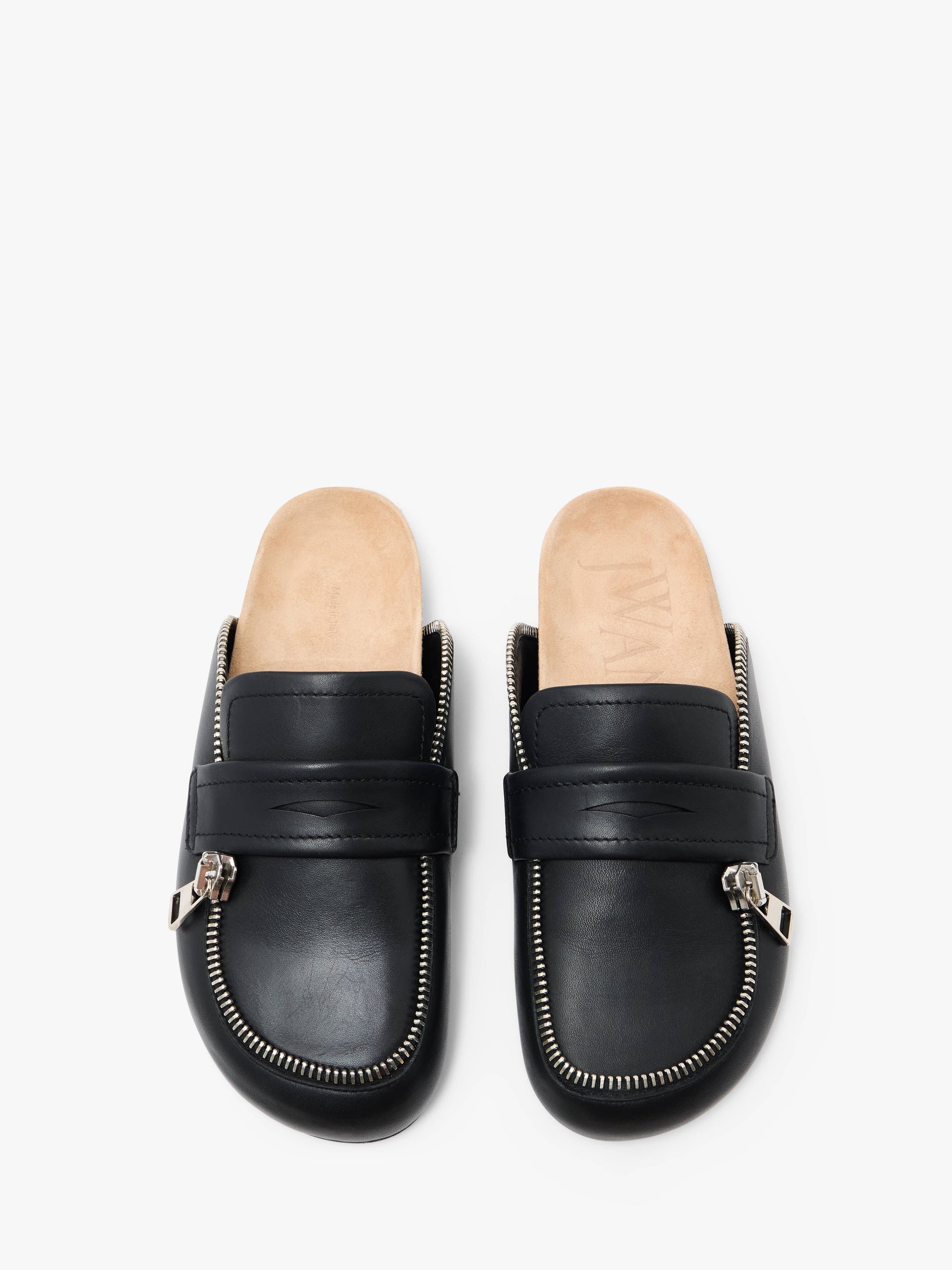 LEATHER BIKER LOAFER MULES