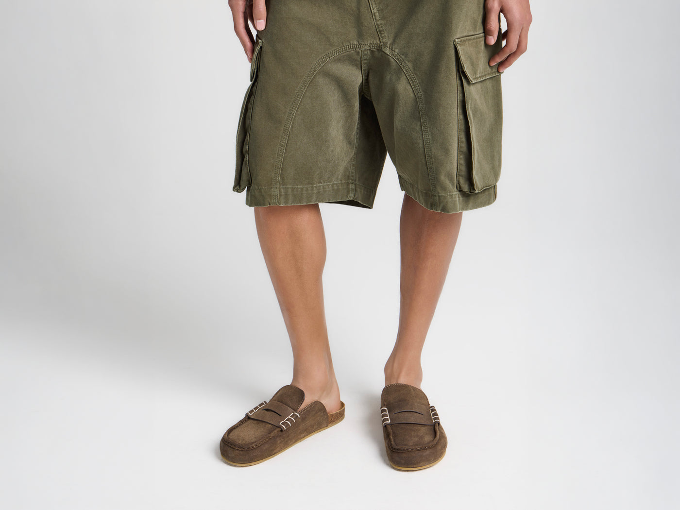 MENS STITCH LOAFER IN DARK TAUPE