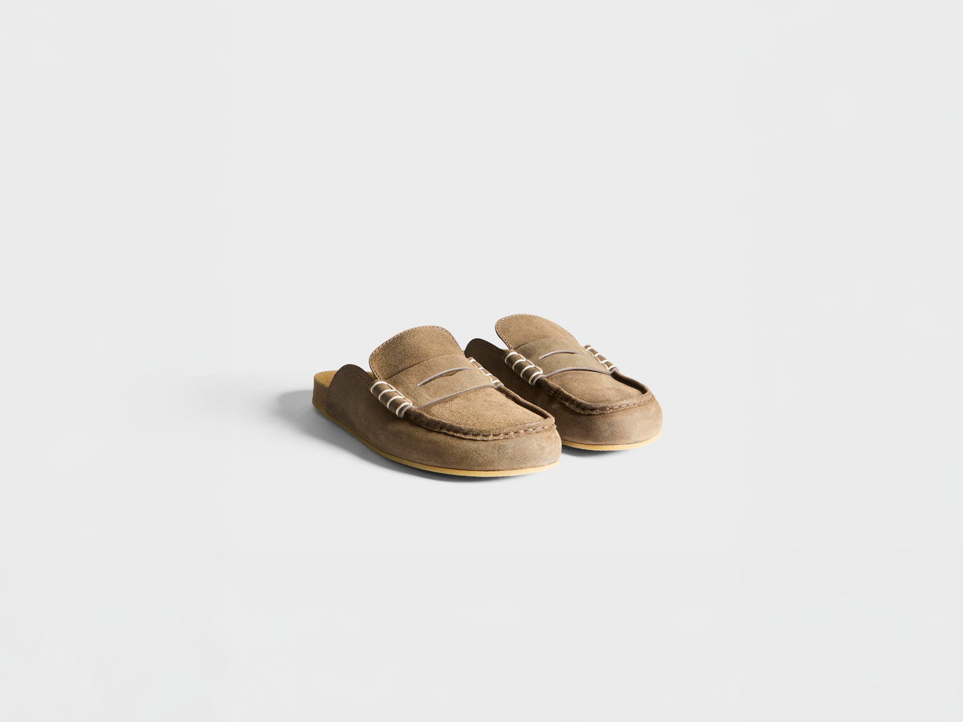 MENS STITCH LOAFER IN DARK TAUPE