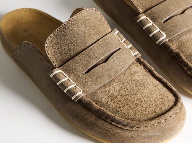 MENS STITCH LOAFER IN DARK TAUPE