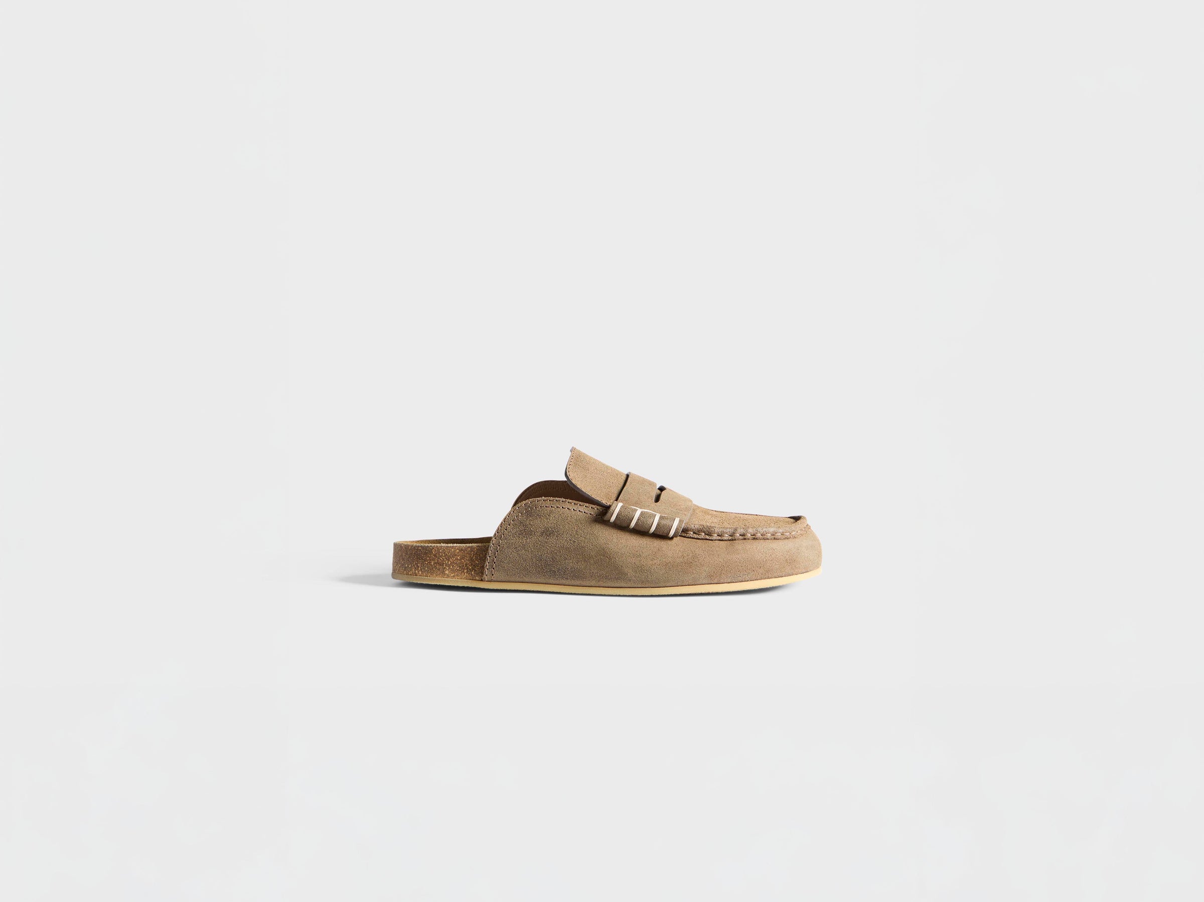 MENS STITCH LOAFER IN DARK TAUPE