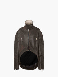CL_CURVED HEM HIGH NECK JACKET - DARK BROWN_LJ0042LT0103