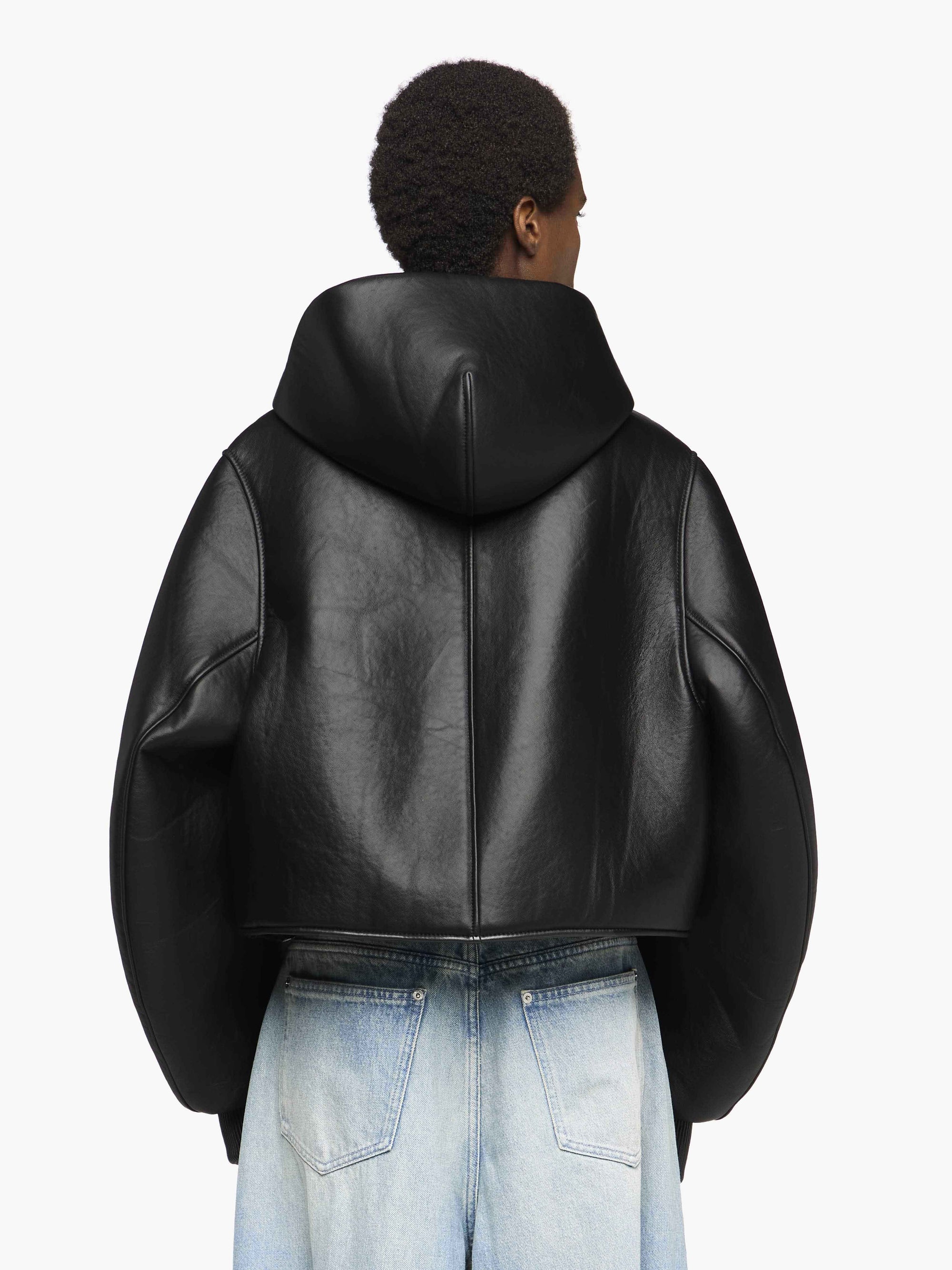 CROPPED HOODED BLOUSON JACKET