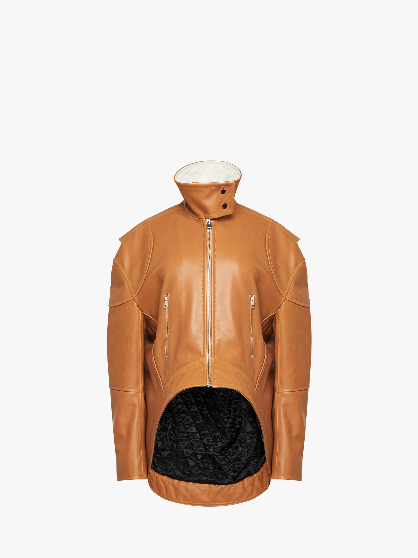 CL_CURVED HEM HIGH NECK JACKET - BLACK_LJ0046LT0117