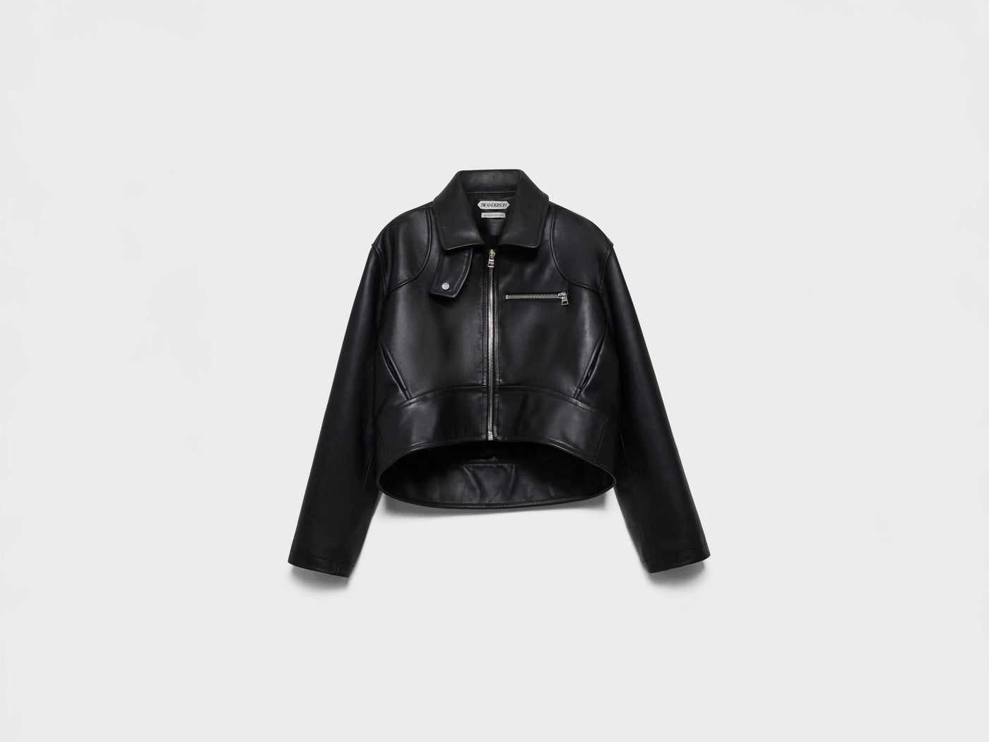 MENS CURVED HEM CROPPED JACKET IN BLACK