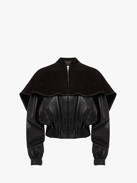 ROUNDCOLLARJACKET / ラウンドカラージャケット　FEKETE Wool Panelled Jacket in Hard Black – SVRN