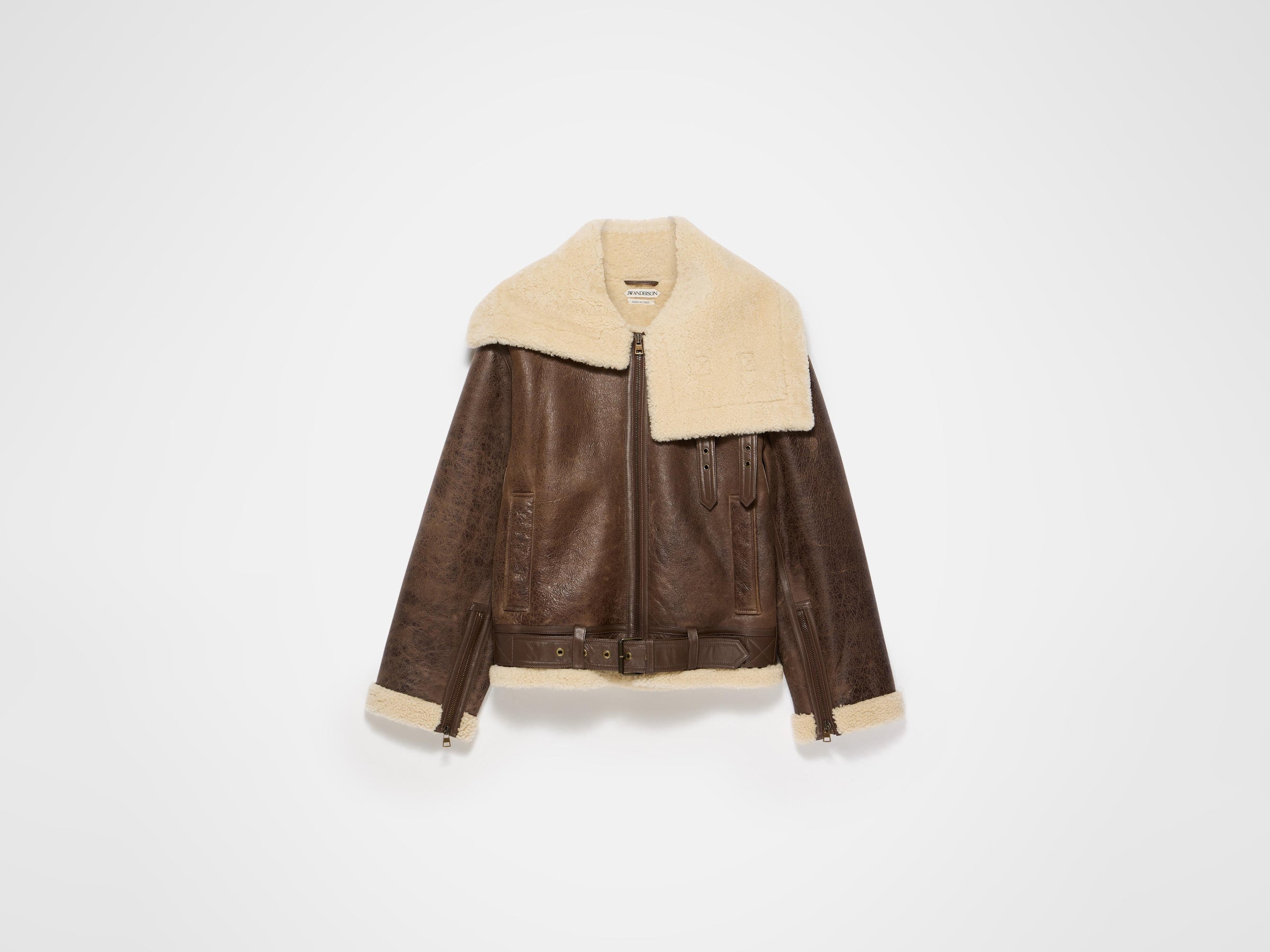 shearling jacket brown natural Product Front 7