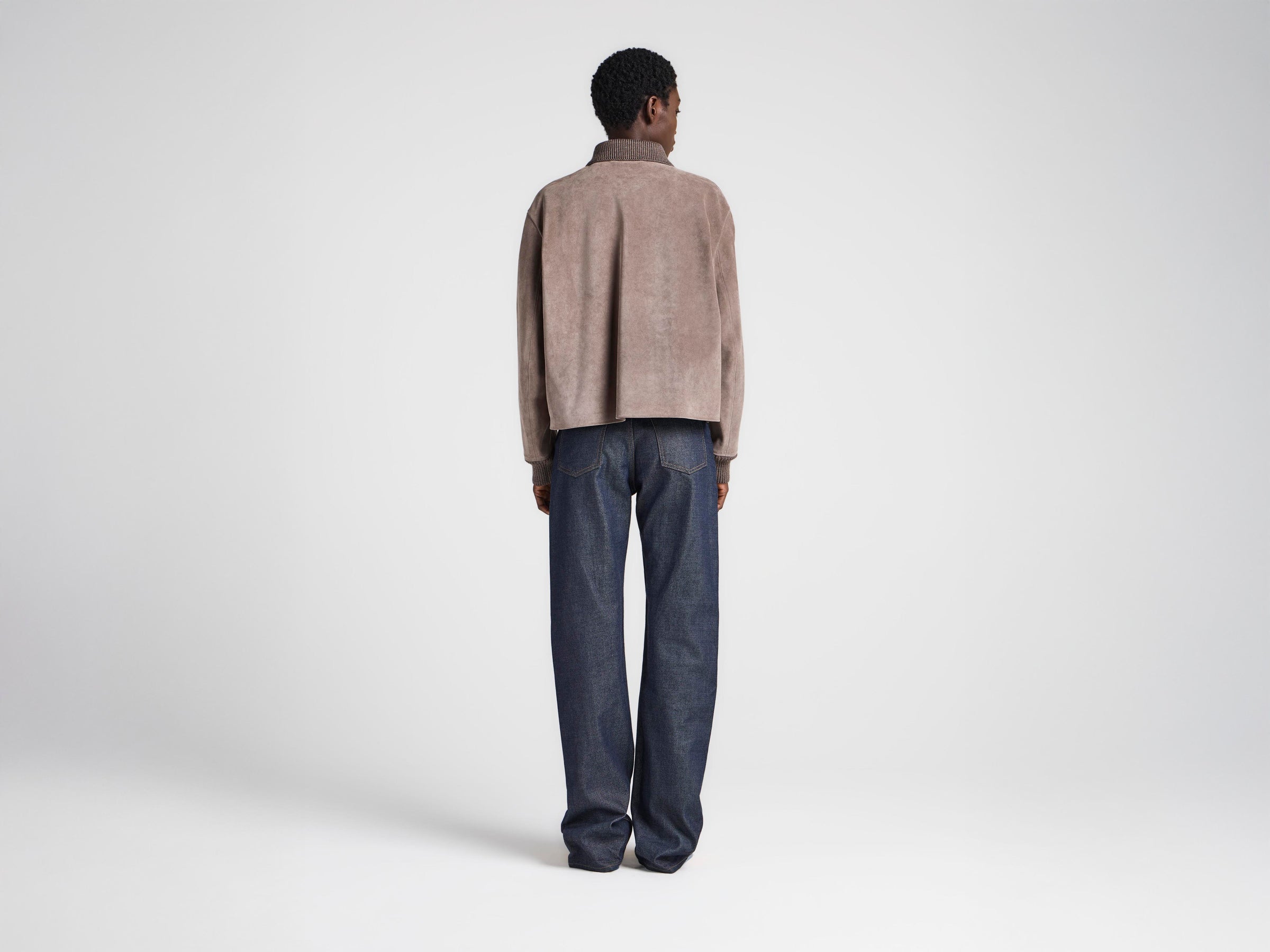WOMENS SUEDE JACKET IN MOUSE GREY