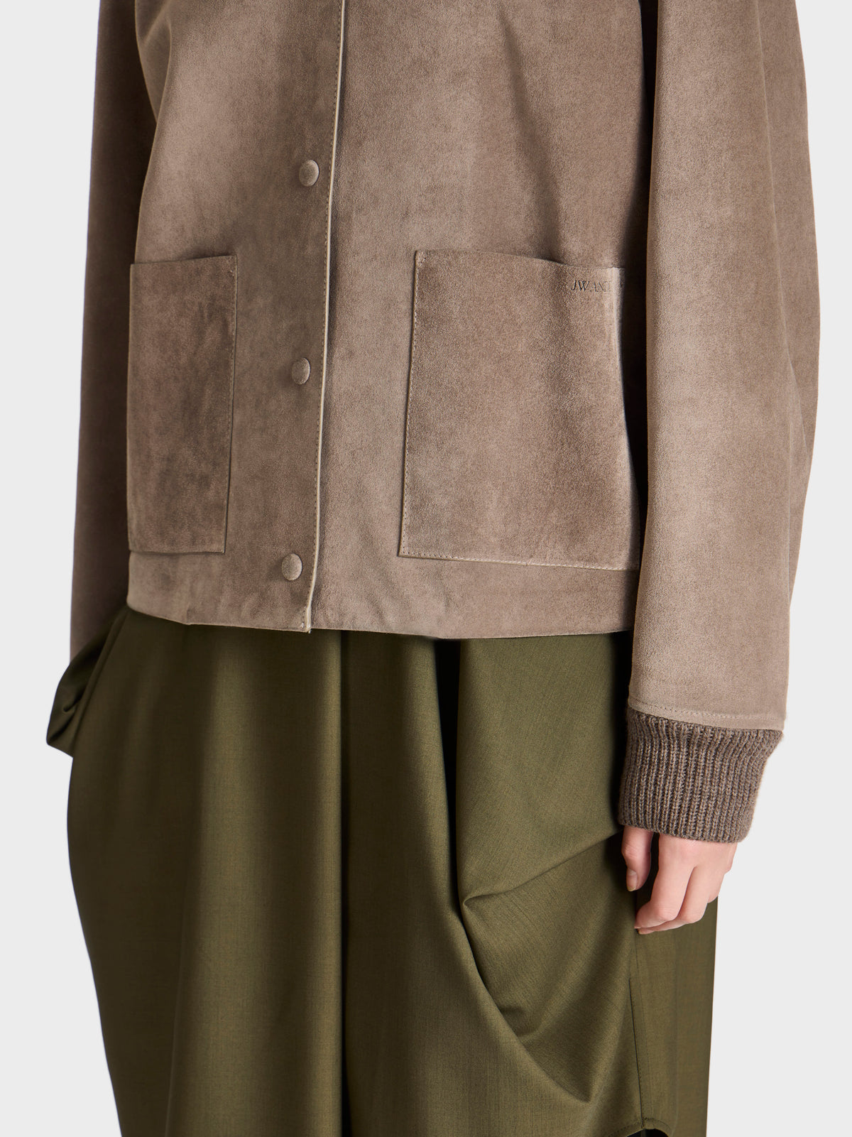 WOMENS SUEDE JACKET IN MOUSE GREY