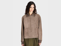 WOMENS SUEDE JACKET IN MOUSE GREY