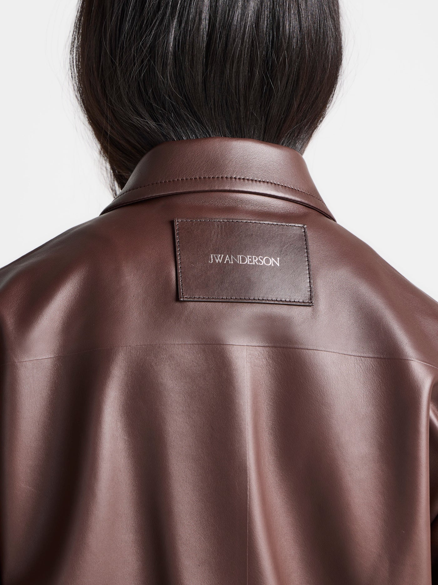 WOMENS BLOUSON LEATHER JACKET IN CHOCOLATE BROWN