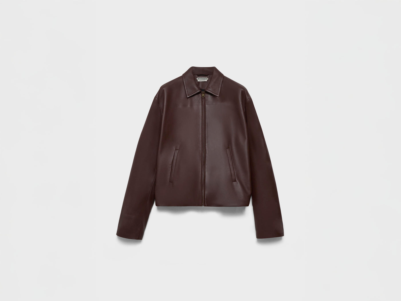 WOMENS BLOUSON LEATHER JACKET IN CHOCOLATE BROWN