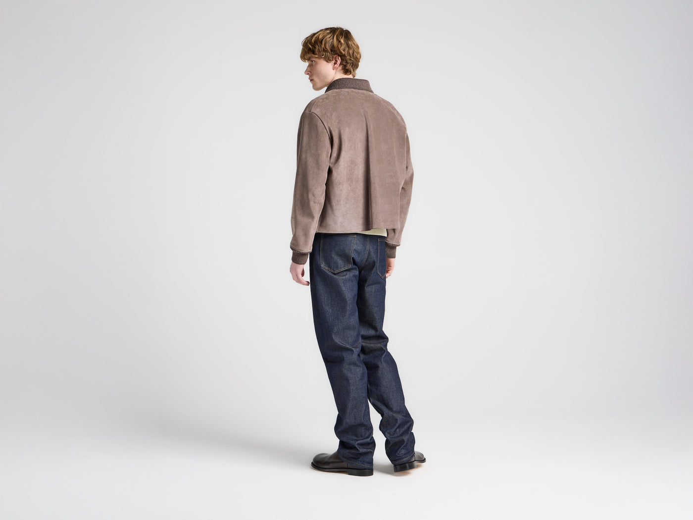 MENS SUEDE JACKET IN MOUSE GREY