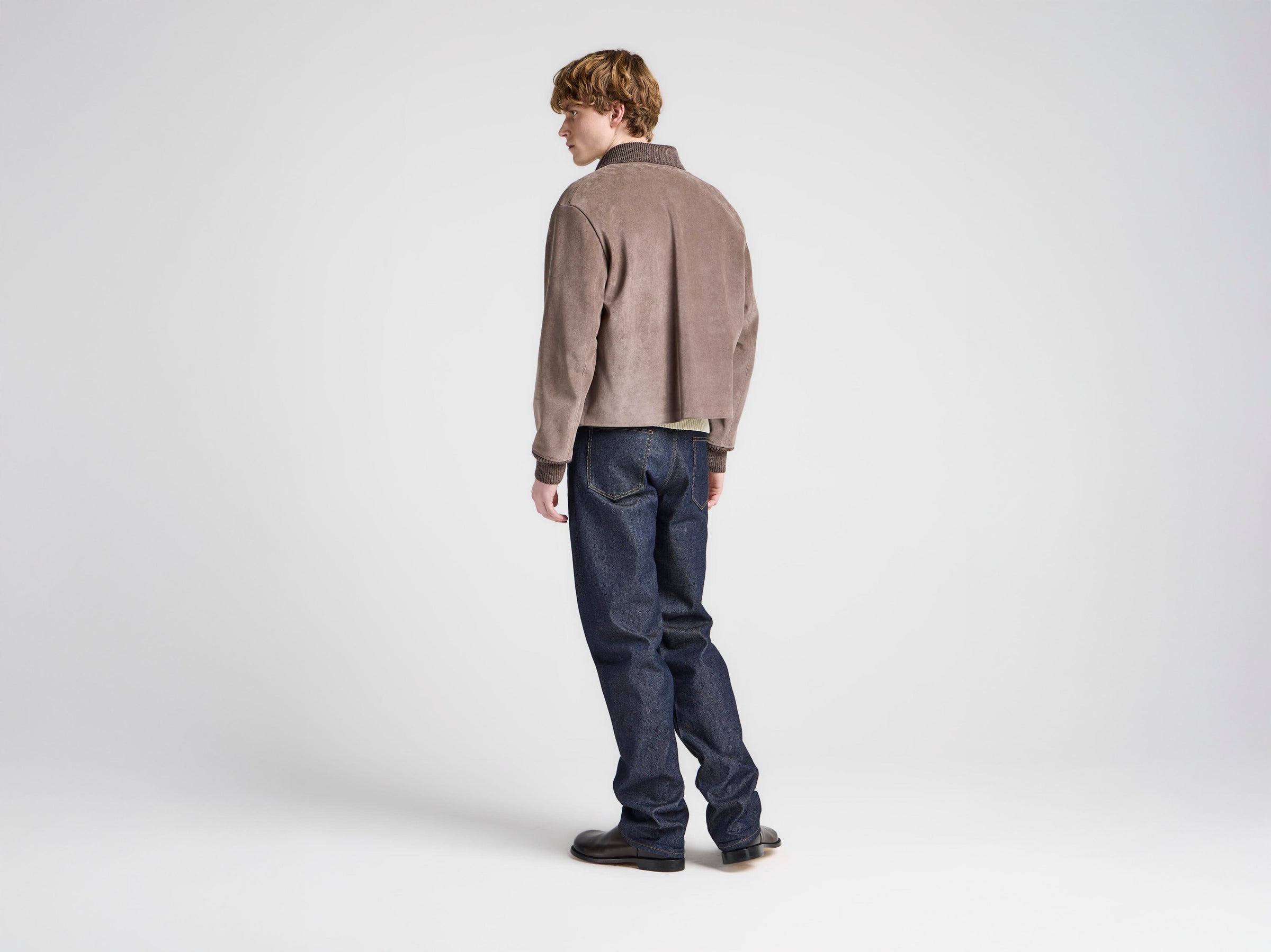 MENS SUEDE JACKET IN MOUSE GREY