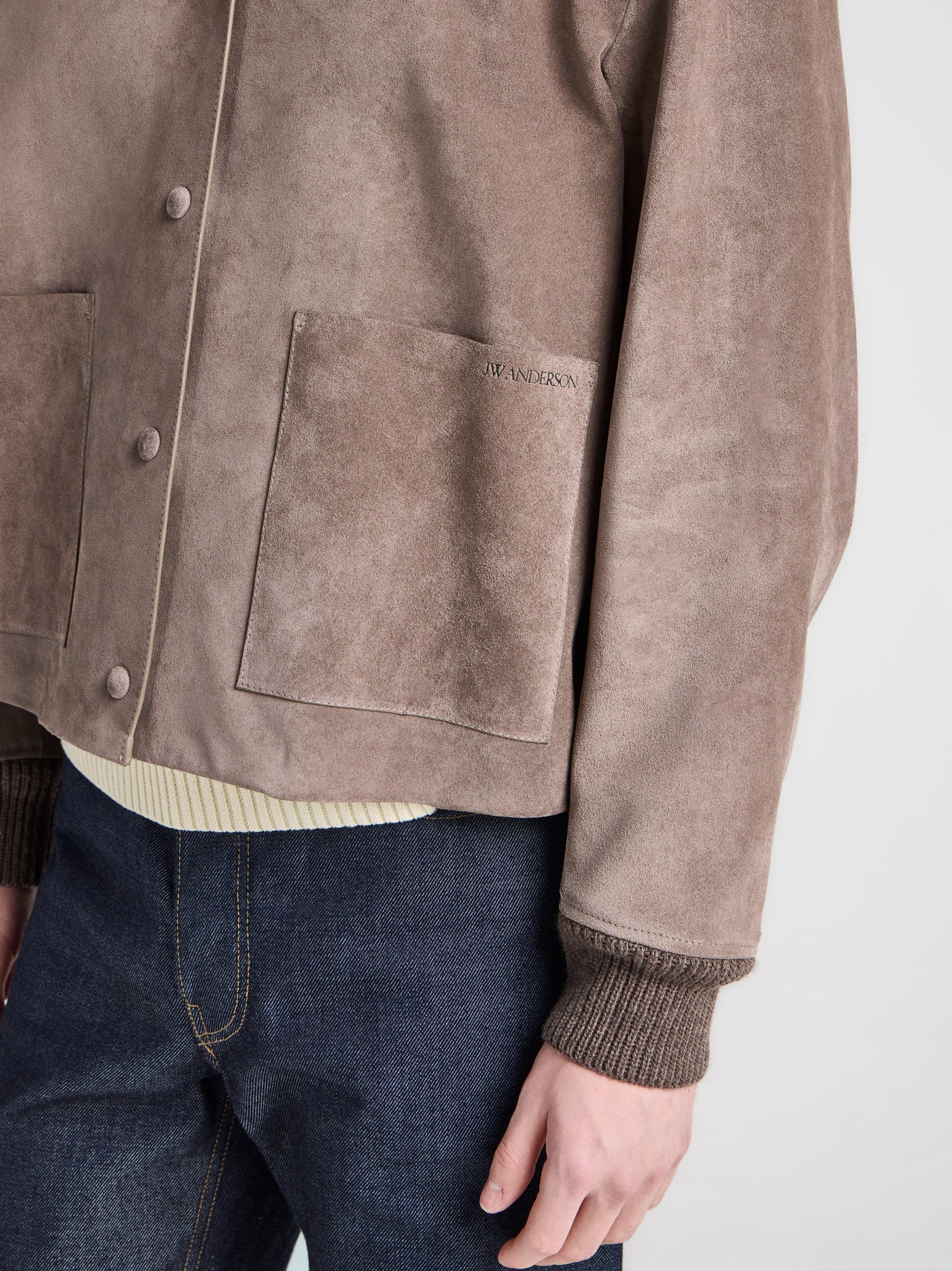 MENS SUEDE JACKET IN MOUSE GREY