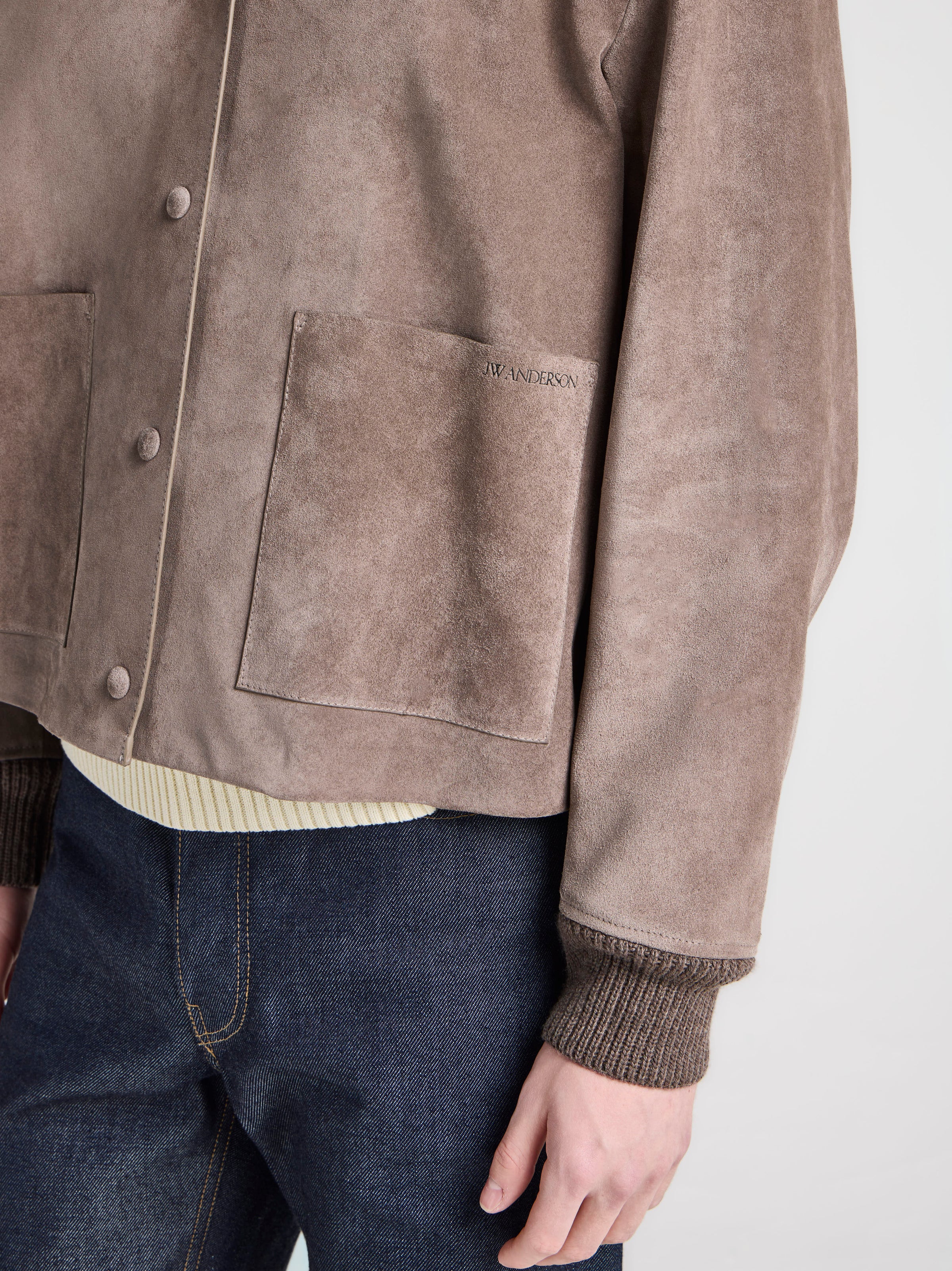 MENS SUEDE JACKET IN MOUSE GREY