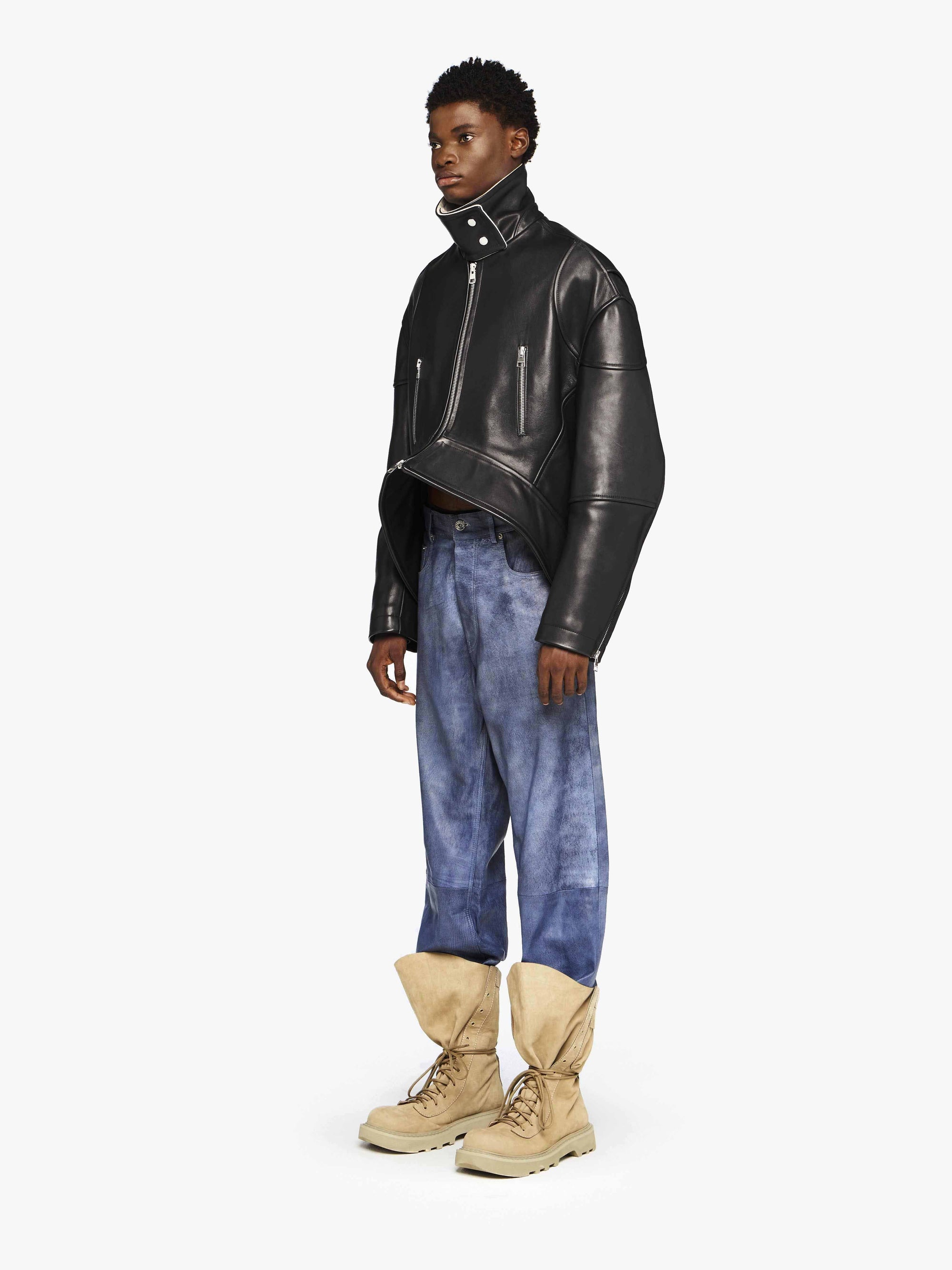 STRAIGHT LEG LEATHER TROUSERS