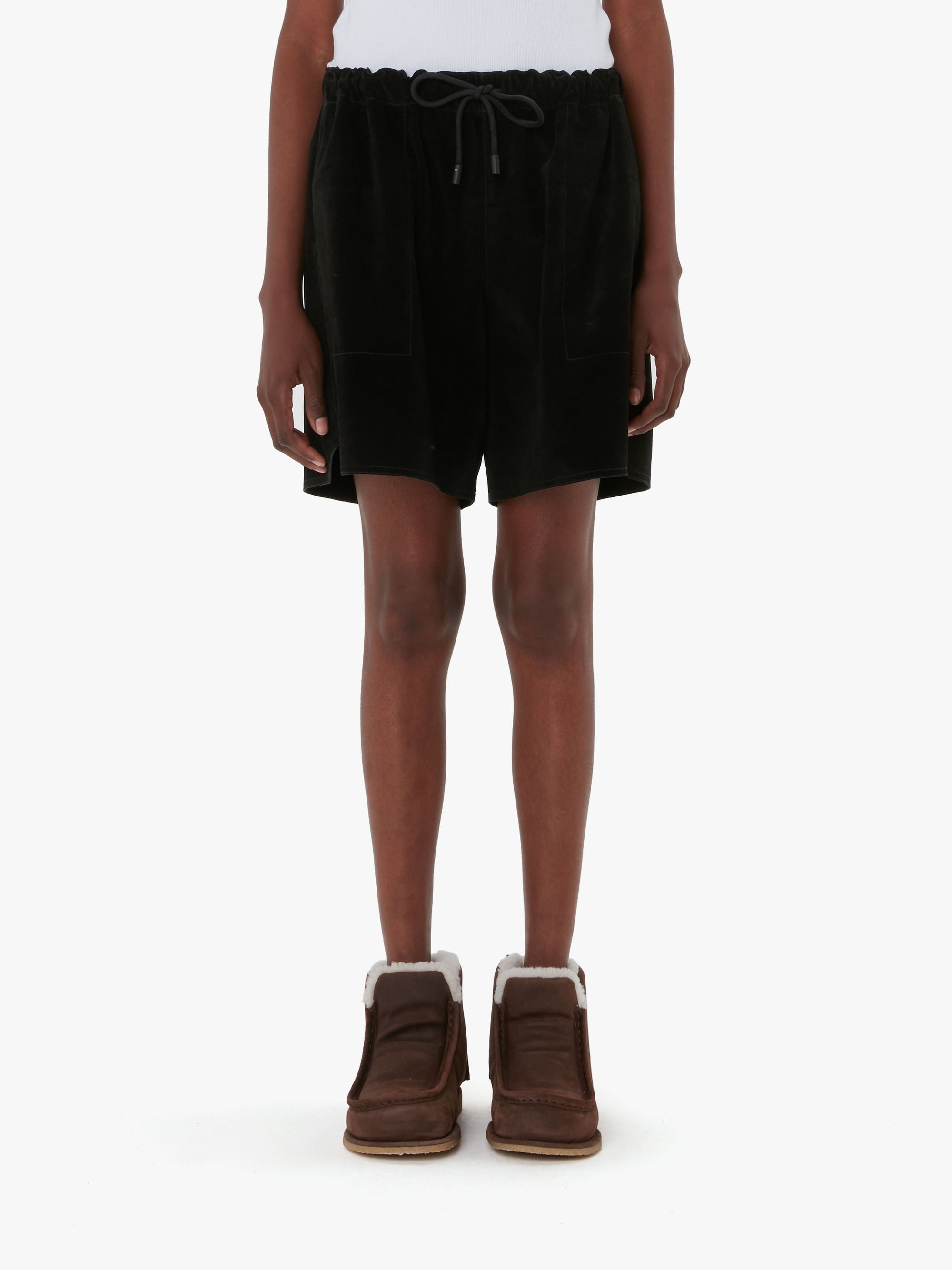 DRAWSTRING LEATHER SHORTS