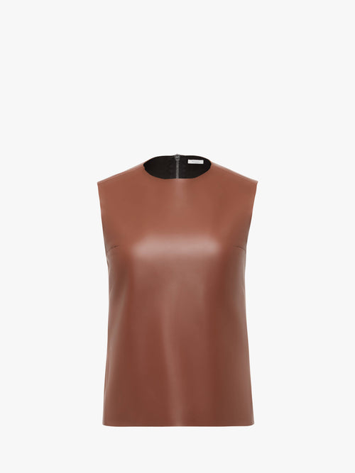 SLEEVELESS LEATHER TOP