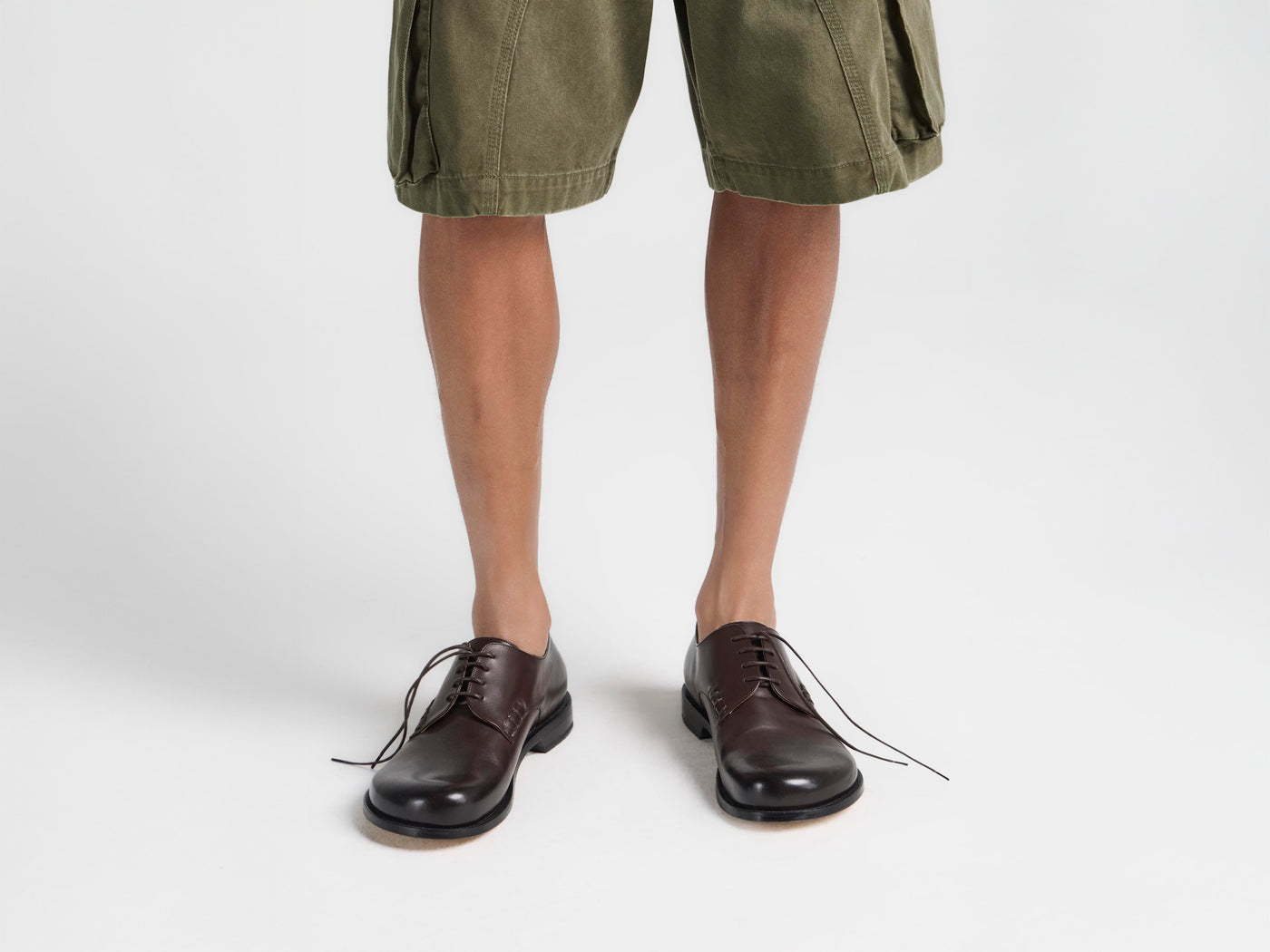 MENS LOAFER DERBY SHOE IN CHOCOLATE BROWN