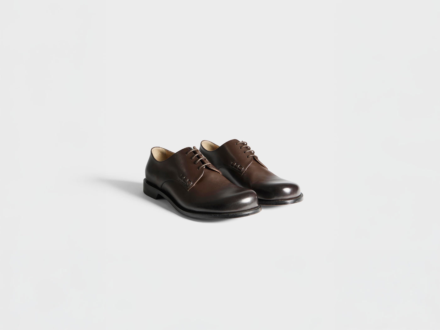 MENS LOAFER DERBY SHOE IN CHOCOLATE BROWN